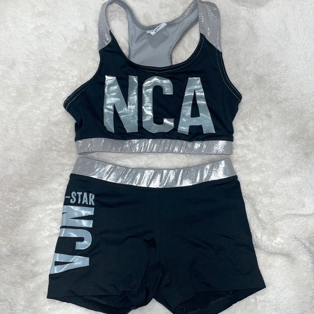 NCA VARSITY CHEER PRACTICE SET🖤 Top XS/S Bottoms XS